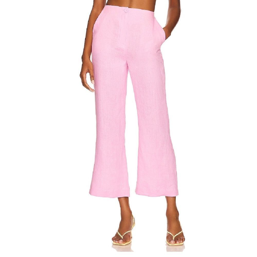 Nanushka Beata Pant Linen Pink Revolve Size Large